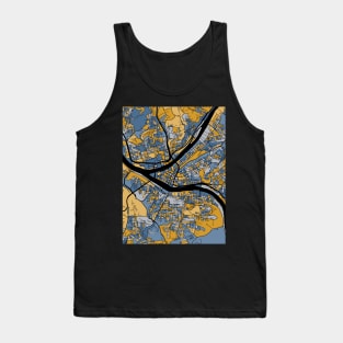 Pittsburgh Map Pattern in Blue & Gold Tank Top